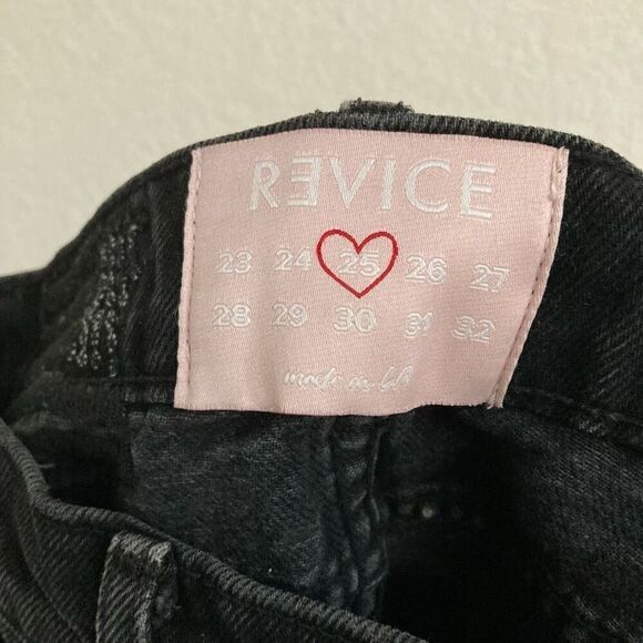 Revice Y2K Baby Joey black wash jeans womens 25 twisted crossover straight leg - Picture 6 of 8